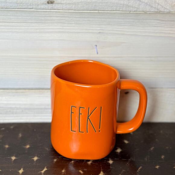 Rae‎ Dunn EEK! Orange Halloween Coffee Mug Cup - Picture 1 of 1
